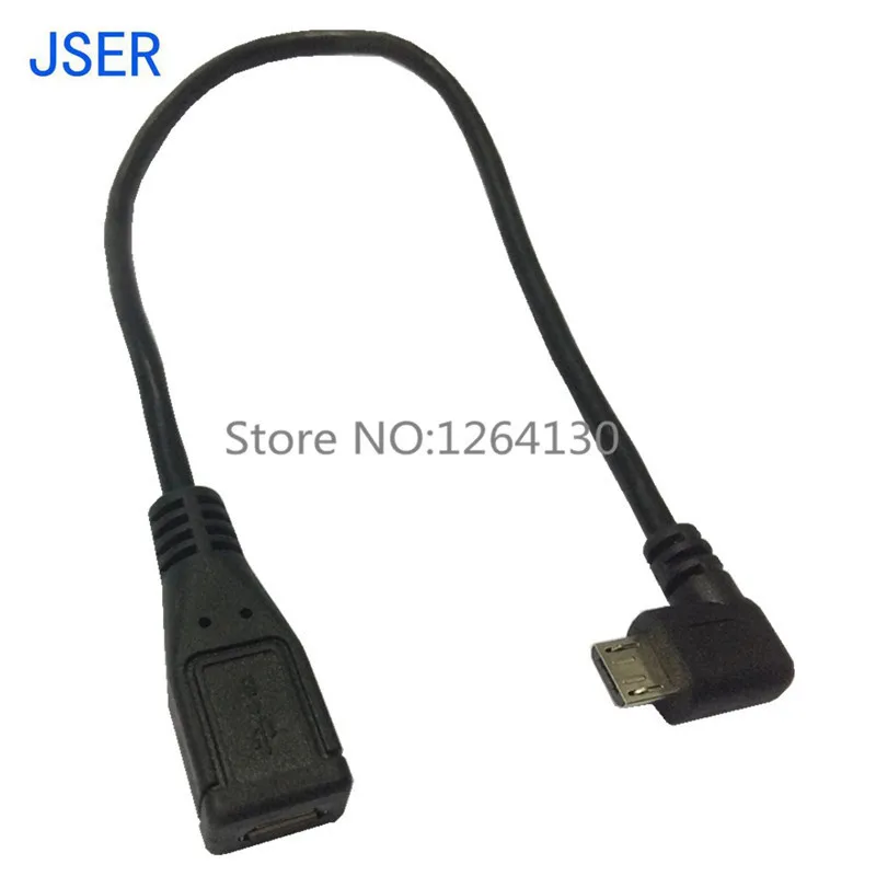 Прямоугольное направление 90 градусов micro usb b штекер-гнездо удлинитель Кабель для