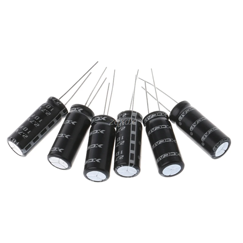 6x 2.7V 10F Cylindrical Ultra Super Farad Capacitor High Power Supercap 10x26mm Whosale&Dropship| |