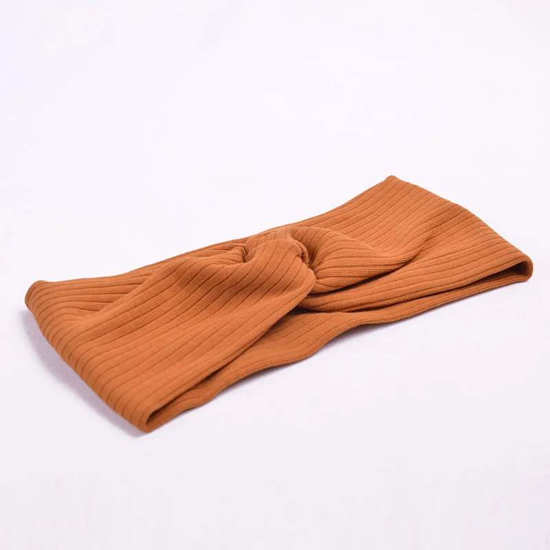 Женская Трикотажная хлопковая повязка на голову тюрбан однотонный бант для