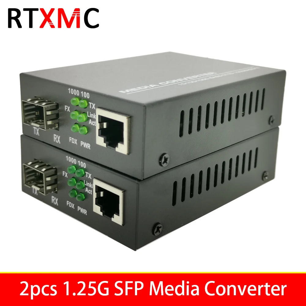 SFP волокна Media Converter к RJ45 Gigabit 10/100/1000 M Ethernet преобразователя приемопередатчик