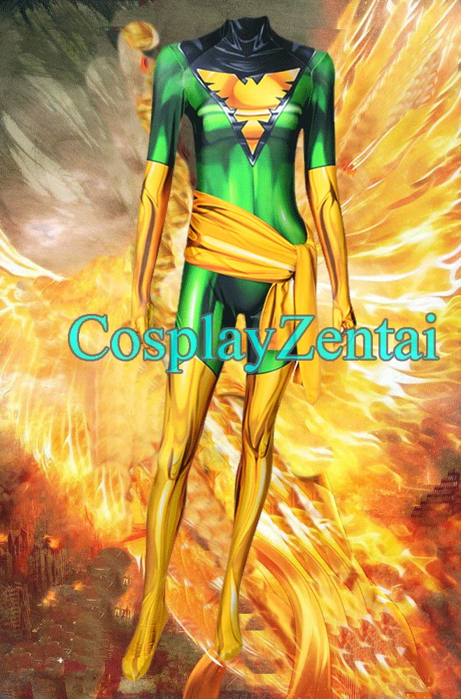 Женский/Детский костюм для косплея Phoenix Jean комбинезон из 3D спандекса Zentai|Костюмы