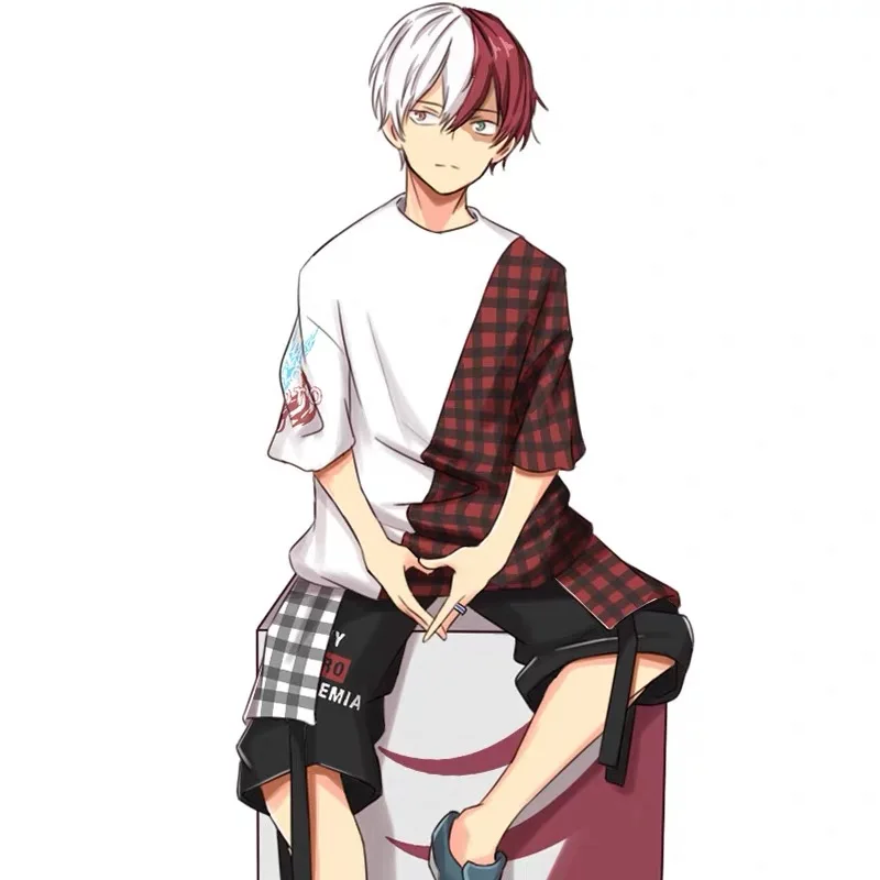 Аниме Boku no Hero Academy TODOROKI SHOTO летняя футболка/Брюки Повседневная одежда унисекс для Хэллоуина