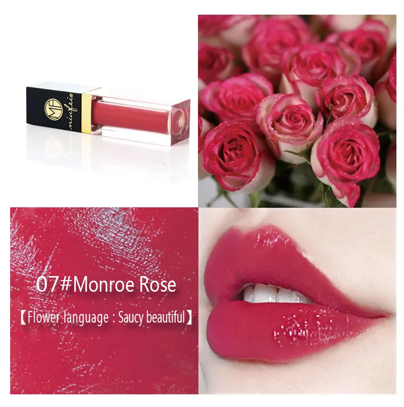 Бархатный водостойкий блеск для губ мороженого 8 цветов стойкий пигмент