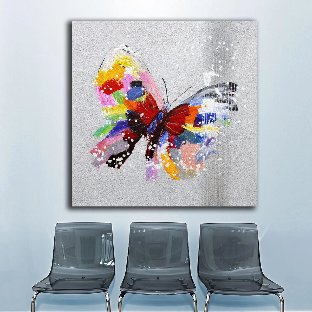 Модная картина маслом красивая поп с бабочками домашний декор на холсте