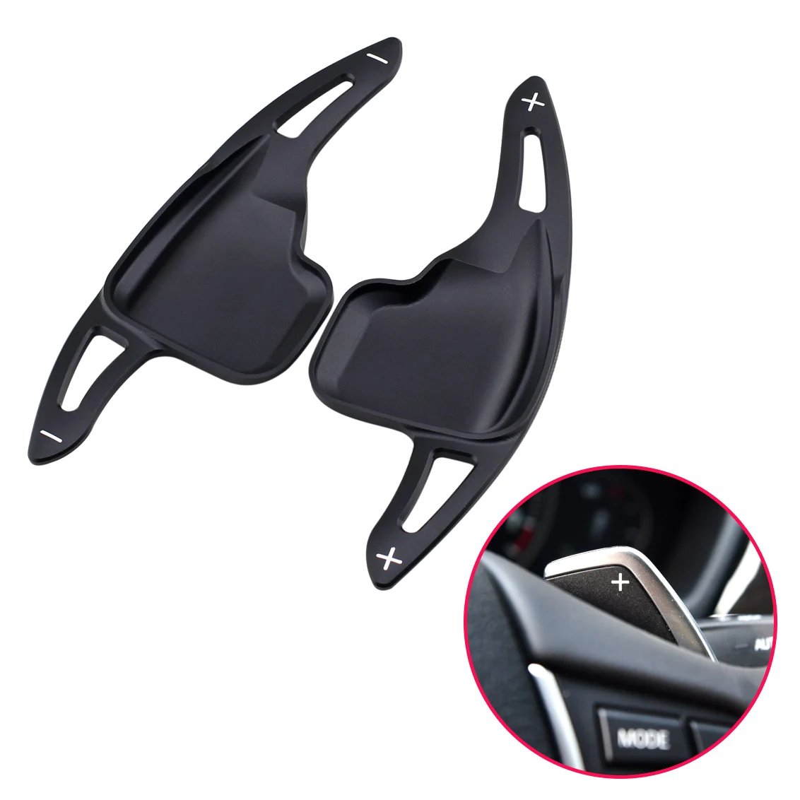 

Matte Black Comfortable Feel Aluminum Steering Wheel Ex Paddle Gear Shift Accessories For BMW X1 X3 X4 X5 X6 1 2 3 4 5 6 Series