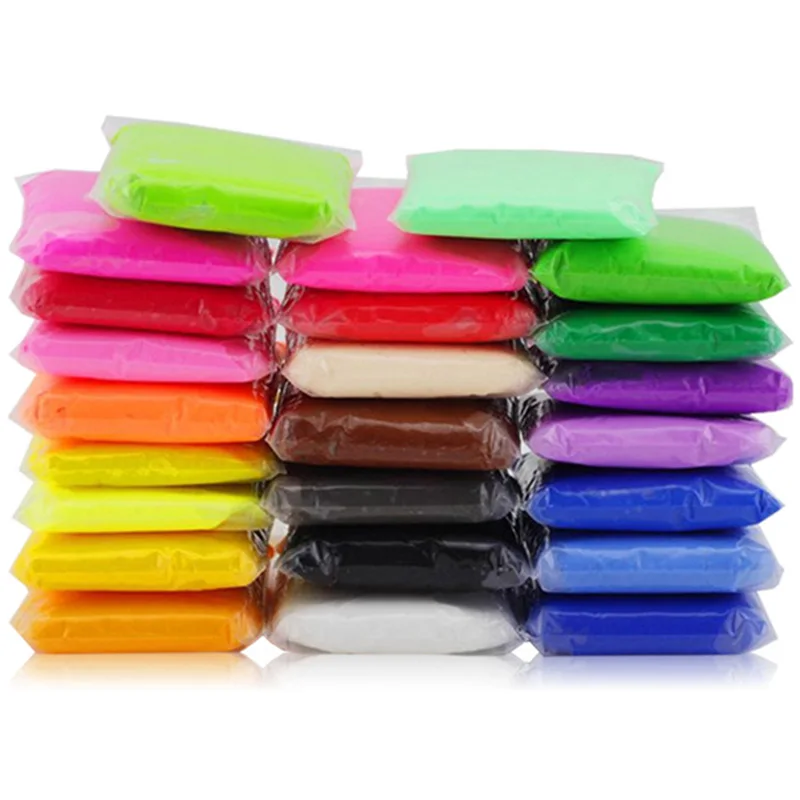 24 colors 480g Light Clay Slime Toys Super Fluffy Intelligent plasticine Playdough For Kids DIY Creative Modeling Dough | Игрушки и