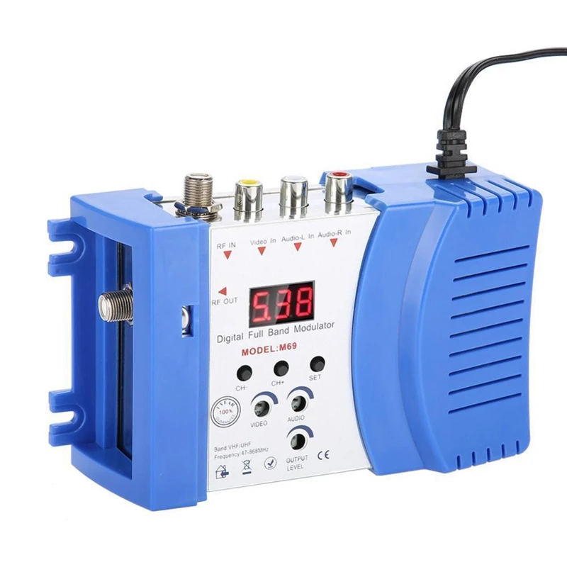 Professional Digital Vhf Uhf Rf Modulator Av To Rf Avto Tv Converter Adapter(Eu Plug