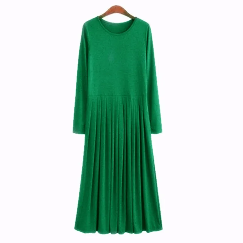 Vestido Feminios весна осень 5XL 6XL размера плюс длинные платья Плиссированное повседневное Макси платье из хлопка черного и красного цвета