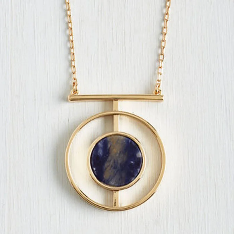 [Jimore] длинная цепочка свитер Цепочки и ожерелья геометрический камень кулон