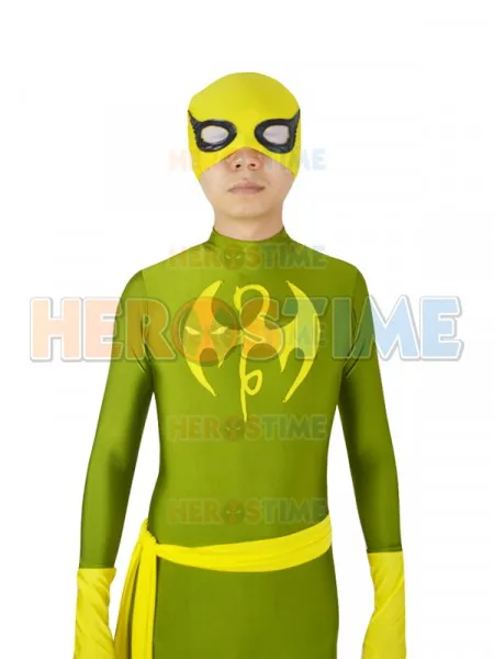 Iron Fist Suit X-men Superhero Costume Spandex Lycra Halloween Cosplay Fullbody Zentai Free Shipping |