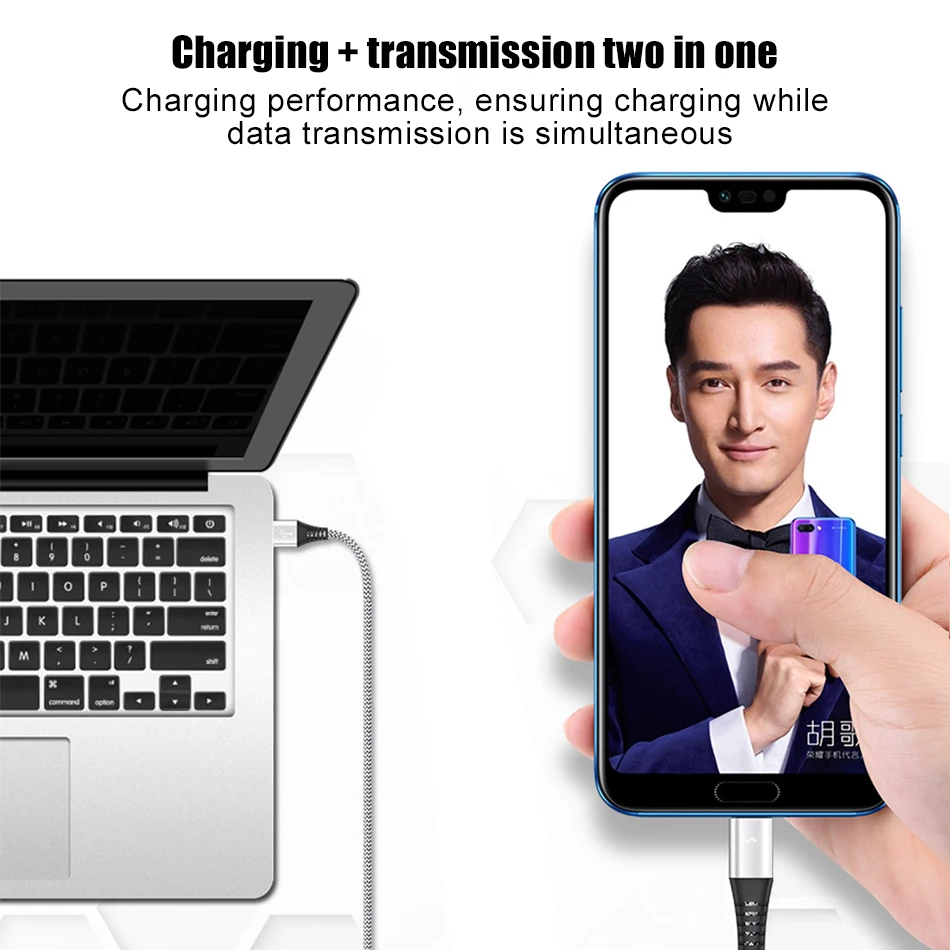 Кабель usb type-C для быстрой зарядки, кабель USB C для телефона, 0,3 м, 1,2 м, 1,8 м, шнур для быстрой зарядки и передачи данных для samsung power Bank, Мобильные кабели