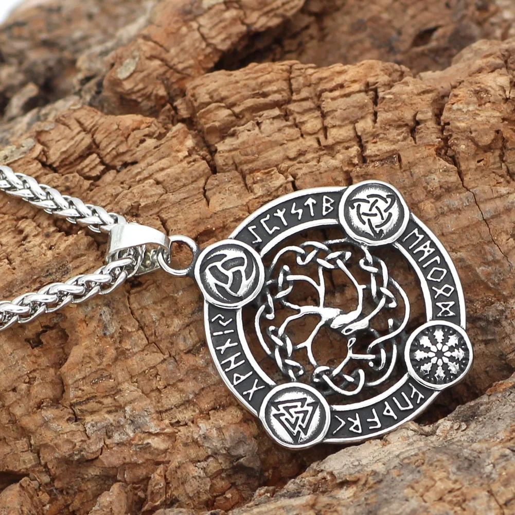 Нержавеющая сталь викингов Северный компас Vegvisir odin амулет кулон ожерелье с