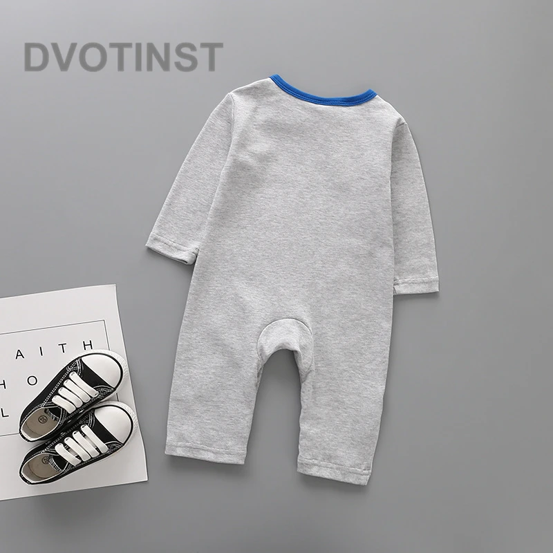 Dvotinst/Одежда для маленьких мальчиков комбинезоны с длинными рукавами с милым цыпленком, лисой, молочной бутылкой Детский комбинезон для малышей, одежда, костюм