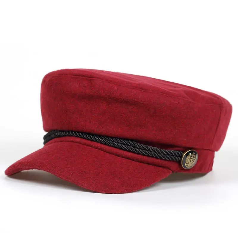wine red 3 Модная черная Высококачественная Кепка Newsboy s для женщин на весну, осень, зиму, фетровая Кепка, зимняя женская черная кепка, берет - Цвет: wine red 3