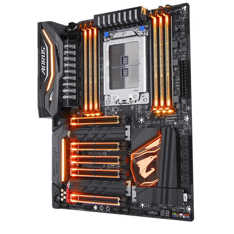Для Gigabyte X399 AORUS Gaming 7 оригинальная новая материнская плата X399 Socket TR4 DDR4 USB3.0 SATA3.0