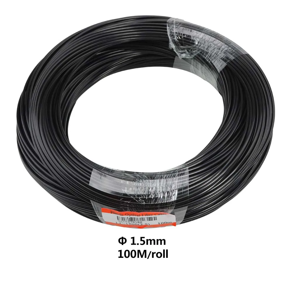 inner diameter 1.5mm 100 метров/рулон твердого ядра конец светящийся кабель с черный разъем из пвх внутренний диаметр 0,75 мм/1 мм/1,5 мм - Испускаемый цвет: inner diameter 1.5mm