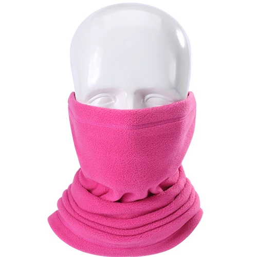 Deep Pink Теплые флисовые шарфы для холодной погоды, бандана, повязка на шею, маска на половину лица, кольцо на шею, маска на голову, повязка на голову для мужчин и женщин - Цвет: Deep Pink