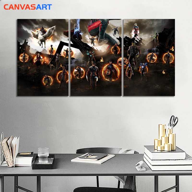 Холст Искусство Фильм Мстители 4 сцены возвращающиеся герои Краска ing для