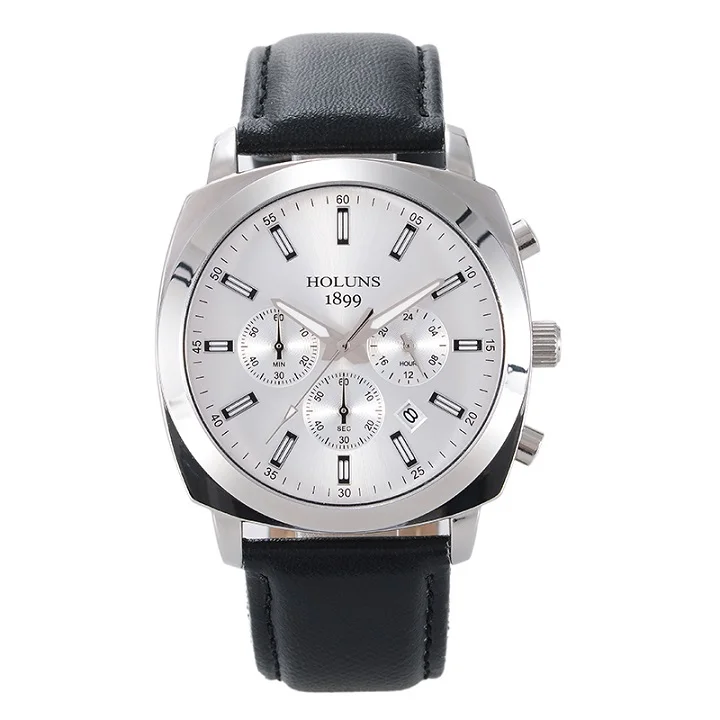 Мужские часы Relojes Hombre,, модные повседневные наручные часы, синие, для мужчин, студентов, с большим лицом, кожа, кварцевые мужские часы, Топ бренд - Цвет: white