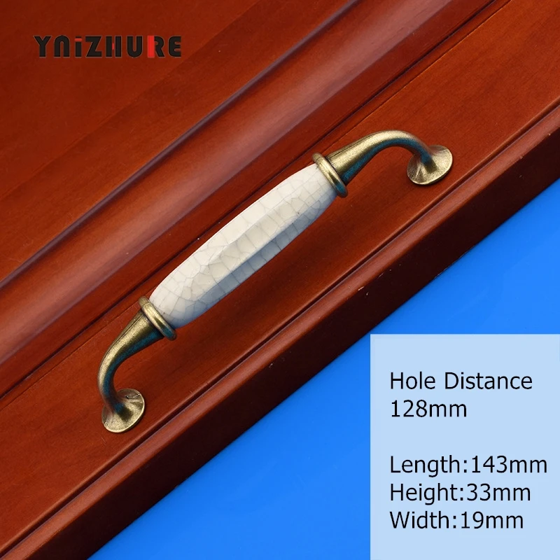 5 шт./лот античные трещины дизайн ручки дверные для шкафа мраморные керамические