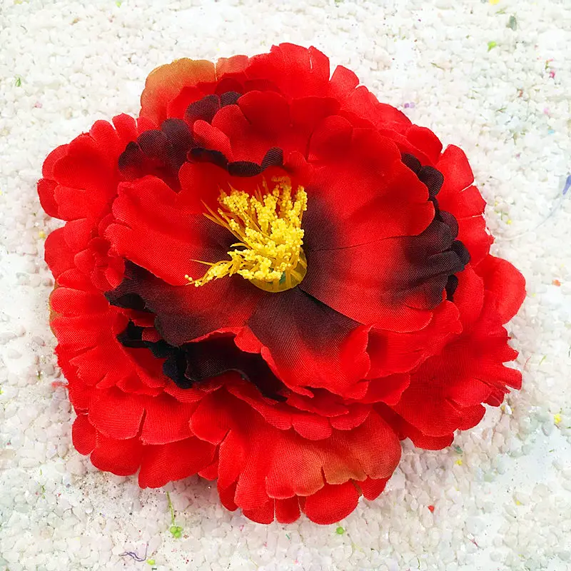red 5 шт.(12 см/цветок) Имитация искусственного шелка dahlia Цветочные головки пионов/Свадебный Набор DIY Подарочная коробка коллаж вечерние украшения - Цвет: red