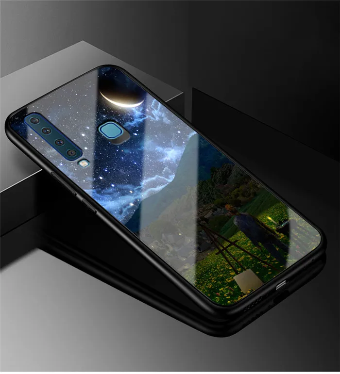 36 A 6,3 A9S для samsung A9 чехол стеклянный жесткий чехол для телефона чехол для samsung Galaxy A9 чехол A 9 9A мягкий силиконовый бампер - Цвет: 36