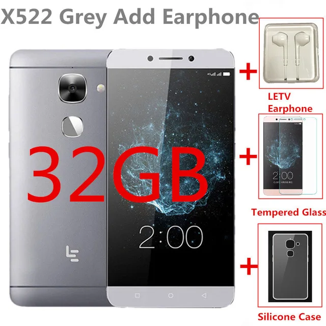 X522 Grey Add earpho Letv LeEco Le 2X526X520 S3 X522 смартфон, глобальная версия, 5,5 дюймов, восьмиядерный смартфон Snapdragon 652, Android 6,0, 3 ГБ ОЗУ - Цвет: X522 Grey Add earpho