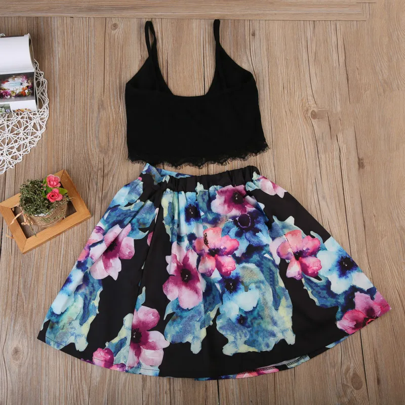 Платье для мамы и дочки Одинаковая одежда семьи летний женский укороченный топ