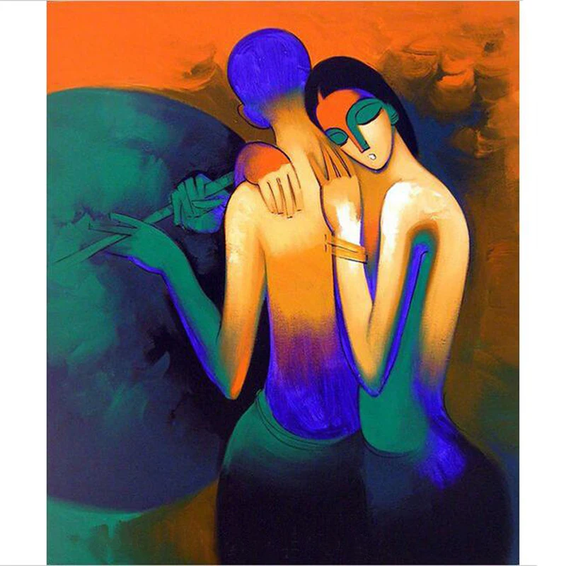 Абстрактная каллиграфия Холст Искусство индийская фигурка картина 100% ручная