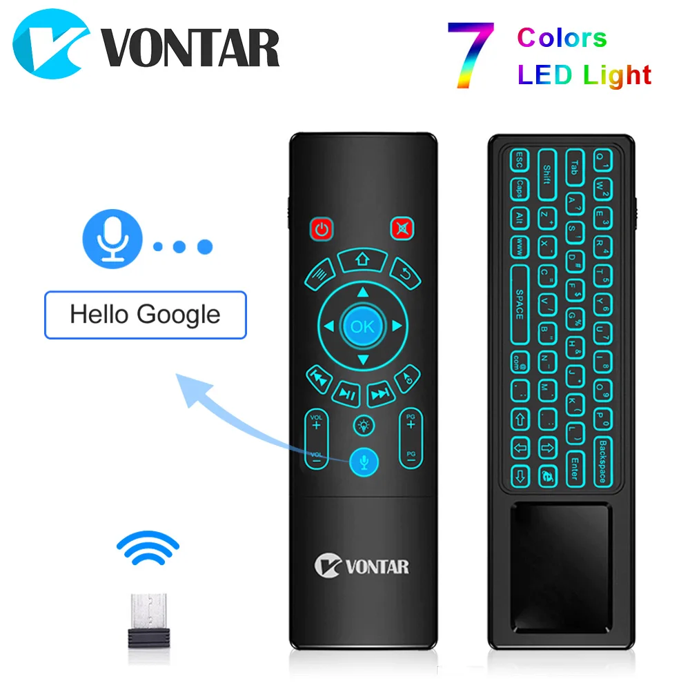 VONTAR T8 Plus Air Mouse беспроводная мини-клавиатура с тачпадом и подсветкой, 2,4 ГГц - изображение
