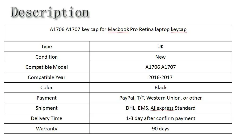 A1706 A1707 клавишные клавиши, колпачок для Macbook Pro Retina, клавишная крышка для ноутбука, новинка