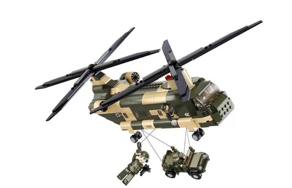 Военные воздушные силы вертолет транспорт CH-47 строительные блоки playmobil