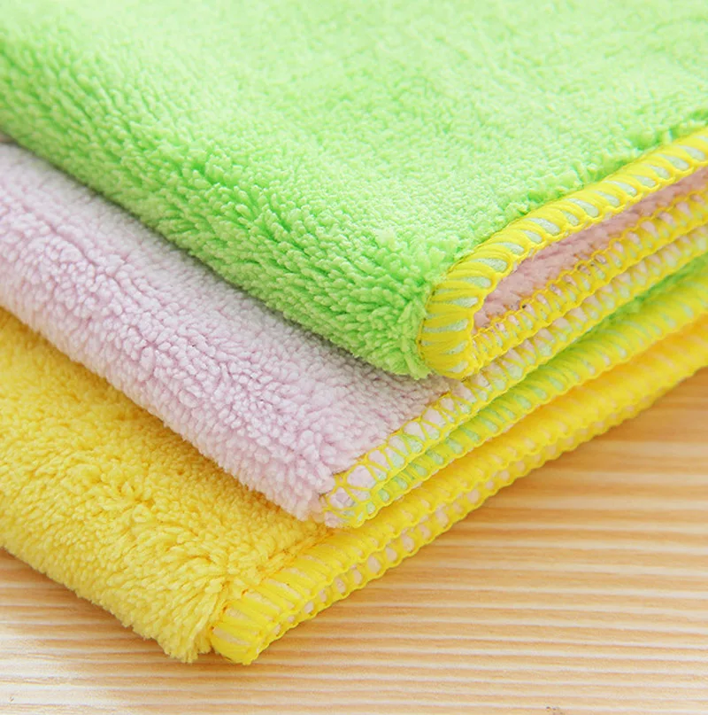 Household Kitchen Towels Super Absorbent Microfiber Table Double-sided Dish Cloth Cleaning Towel Kichen Tools | Дом и сад