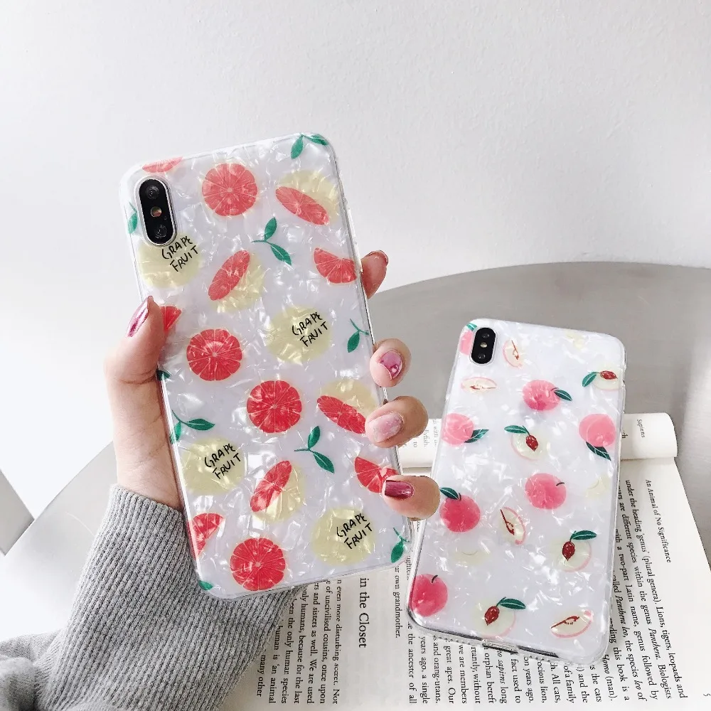 Блестящий летний сочный персиковый оранжевый грейпфрут фрукты телефон чехол для