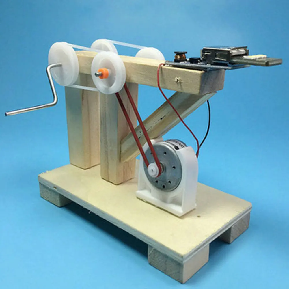 Забавные научные образовательные ручная Динамо машина деревянного пола детская