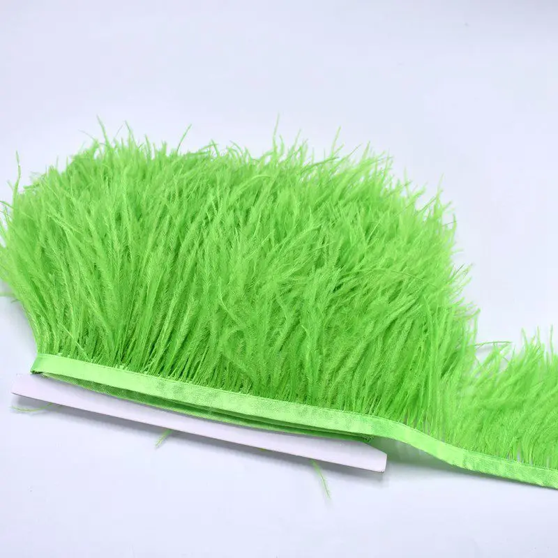 Apple green 1 м/лот, отделка из кожи, перья страуса, 8-10 см, перья для рукоделия, рукоделия, шитья, сделай сам, платья, шлейфы, вечерние украшения - Цвет: Apple green