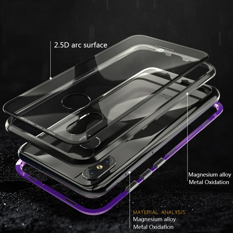 Магнитный адсорбционный флип-чехол для iPhone X 8 7 Plus металлическая рамка бамперы