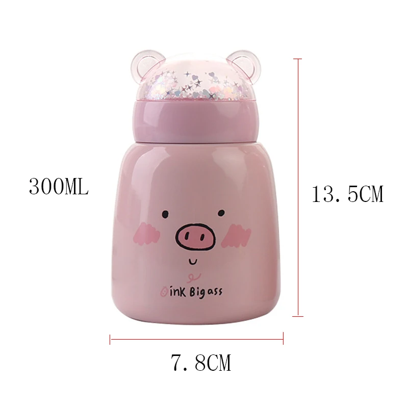300 мл Термос из нержавеющей стали для детской свиньи бутылка воды милый термос