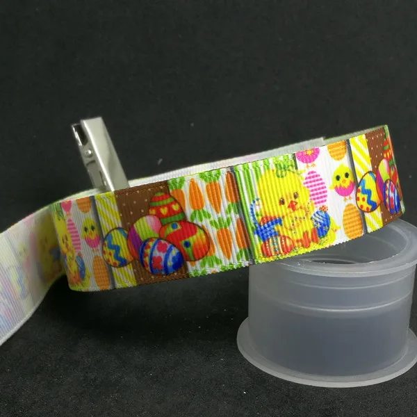 50 ярдов/рулон 7/8 дюймов Печатный Герой мультфильма grosgrain Пасха лента
