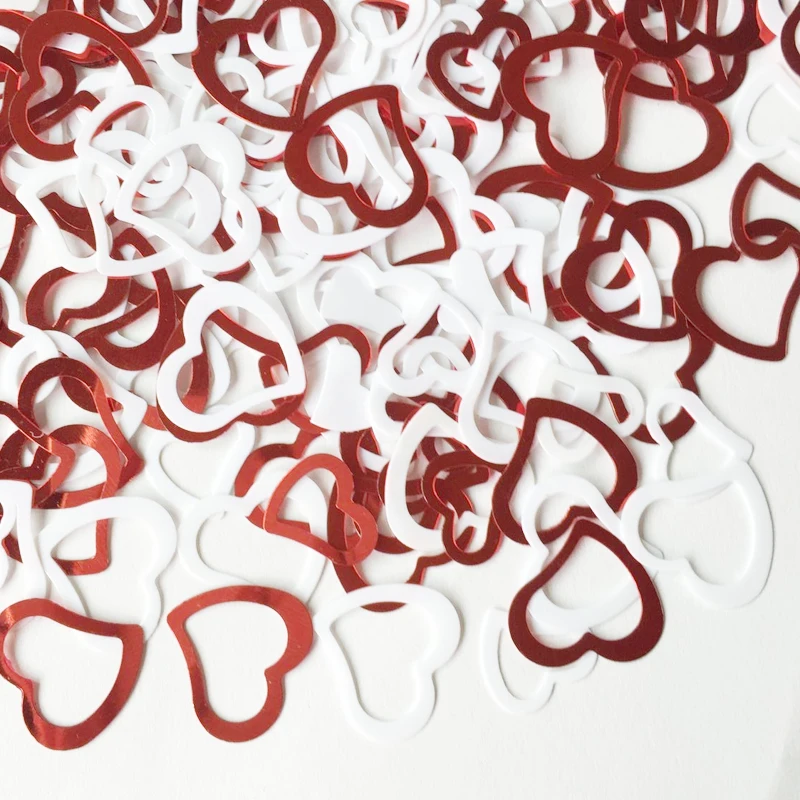 Красный и белый цвет свадебные Любовь Сердце Конфетти декор стола вечерние