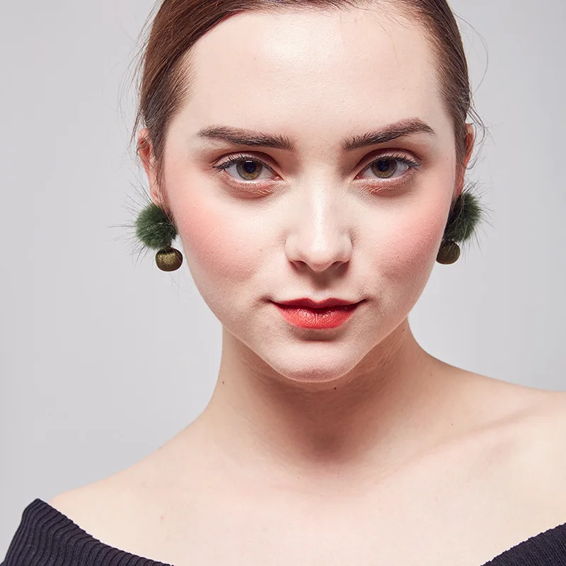 BOBIGIULAI брендовые милые висячие серьги с помпоном для женщин высококачественный