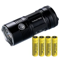 free shipping nitecore tm06s 4x 18650 rechargeable batteries search flashlight cree u3 led 4000lm beam distance 359meter torch