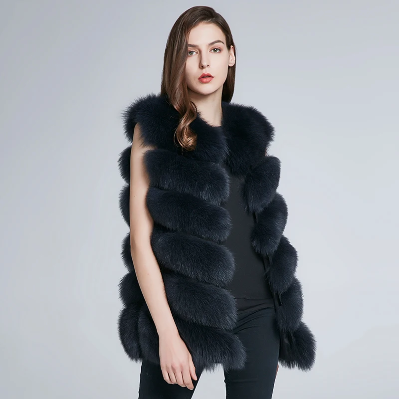 JKP winter new natural fox fur vest women long section vest fur coat H6X-65C enlarge