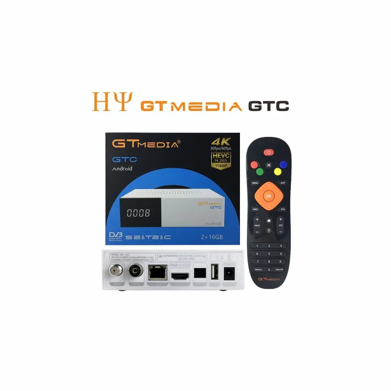 2 шт./лот GTmedia GTC android 6,0-цифра спутниковый телевизионный ресивер DVB-S2 DVB-C DVB-T2 ISDB-T 2 ГБ+ 16 Гб Amlogic S905D GTmedia GTC