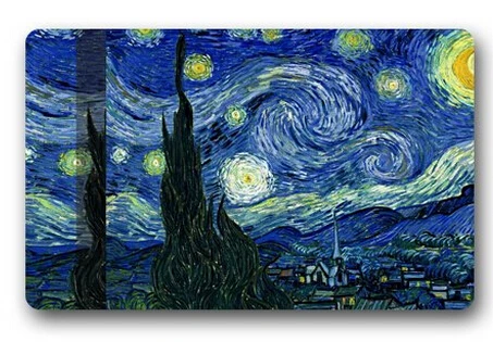 CHARMHOME пользовательские Ван Гог Звездная ночь дверь коврик художественный дизайн