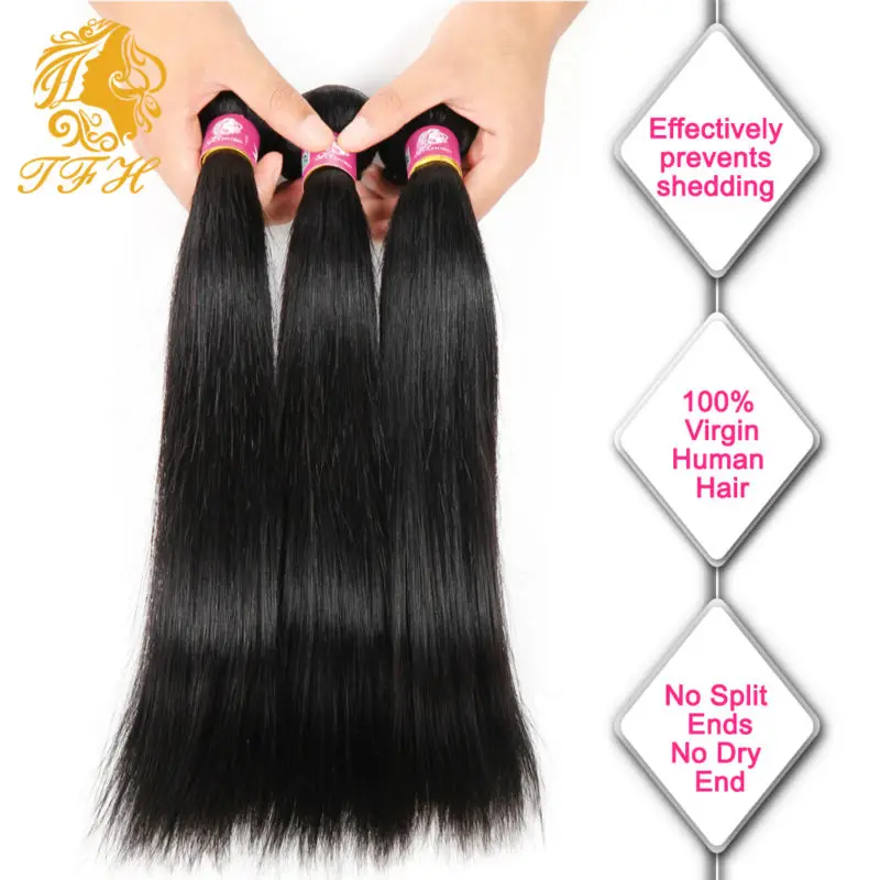 Brazilian Virgin Hair Straight 3 Bundles 8A Grade Unprocessed Human Weave |