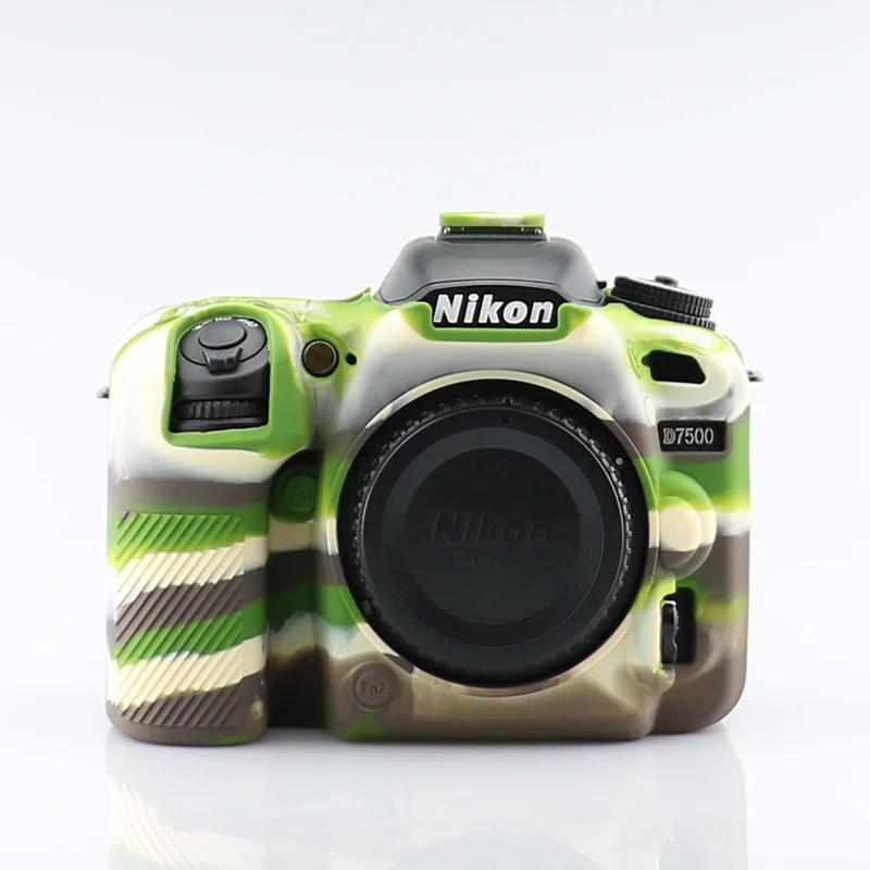 Green DSLR Камера Сумка Силиконовые Камера чехол кожи для Nikon D7500 Камера резиновый корпус Чехол протектор видео сумка для объектива - Цвет: Green