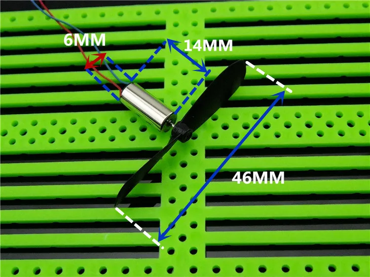 2 шт./лот DC3.7V 614 6*14 мм микро DIY вертолет Бессердечный двигатель постоянного тока с пропеллером высокоскоростной двигатель