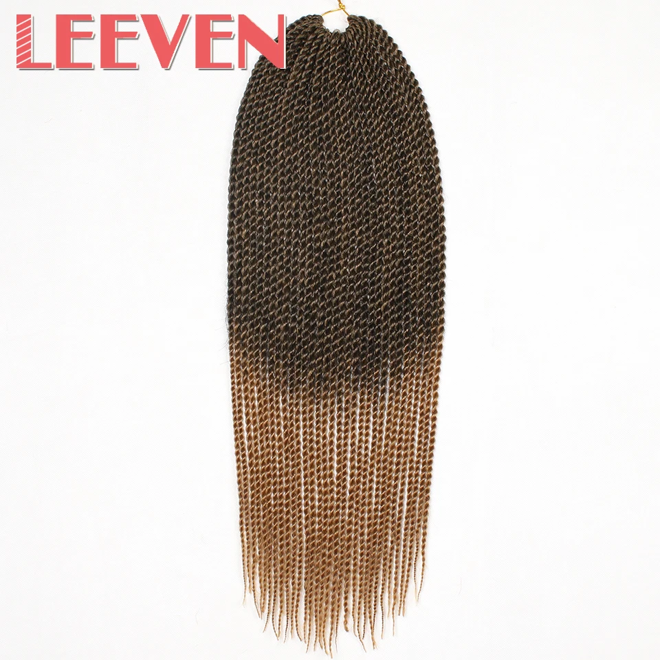 Leeven 10, 14, 18, 22 дюйма, 30 прядей, Сенегальские, крученые, вязанные крючком волосы, синтетические плетеные волосы для наращивания, высокотемпературное волокно, 1 шт