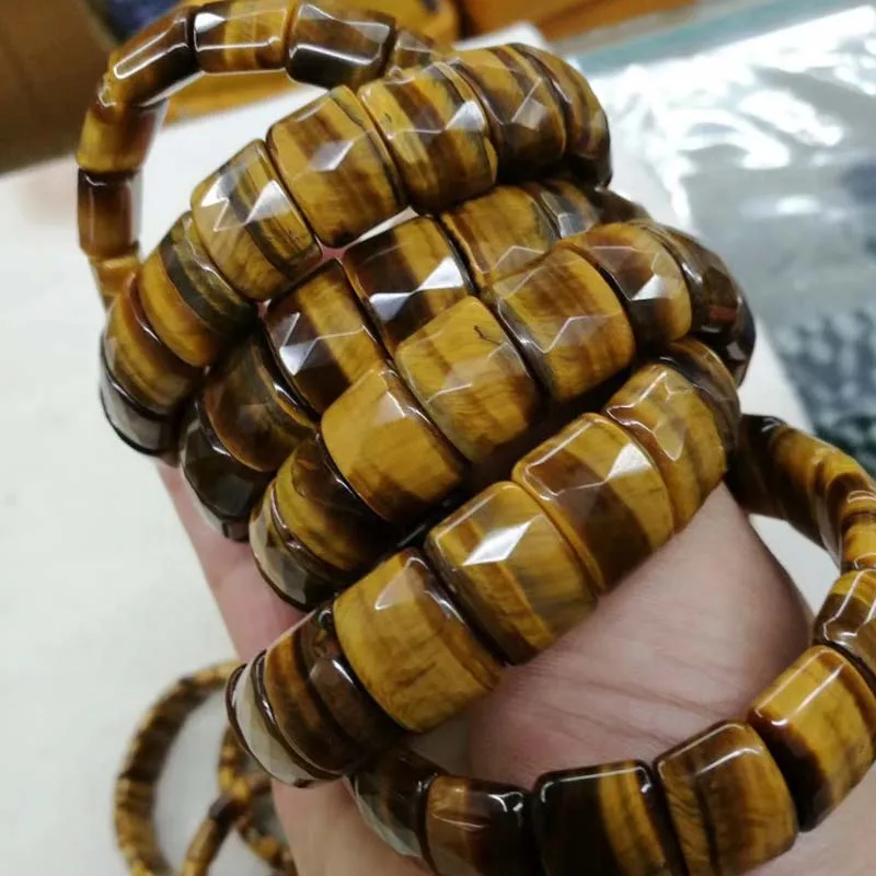 Браслет с бусинами из натурального тигрового глаза браслет камня ювелирные